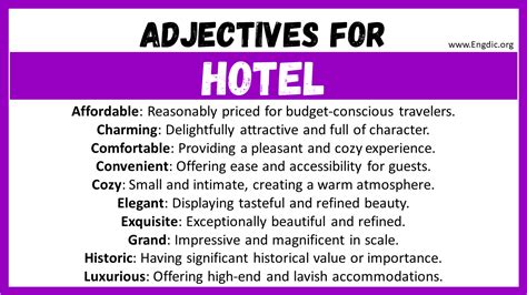 How to Describe a Good Hotel .